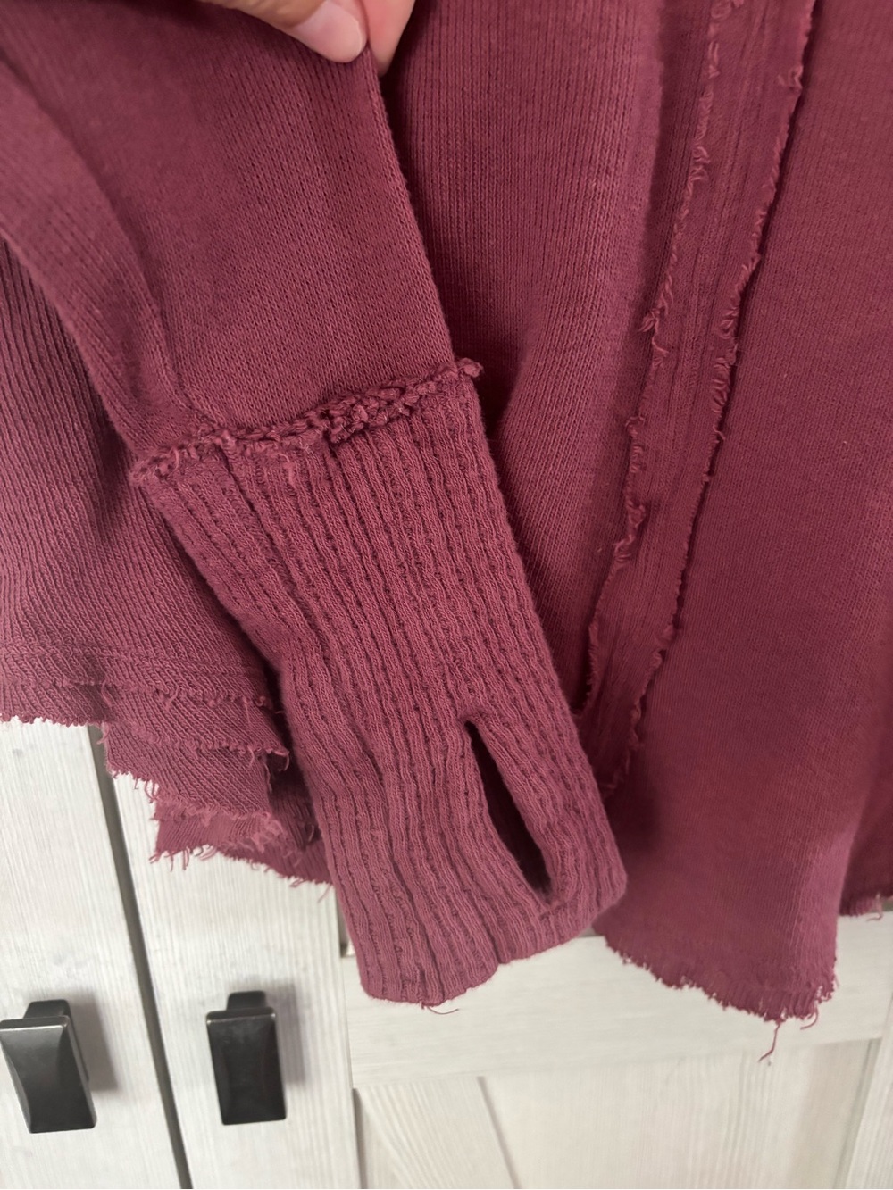 Free people We the Free Colby slouchy long sleeve raw hem top Sz XS - Picture 6 of 11